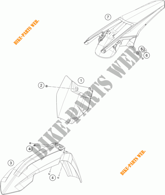 PLASTICS for KTM 450 SX-F 2016
