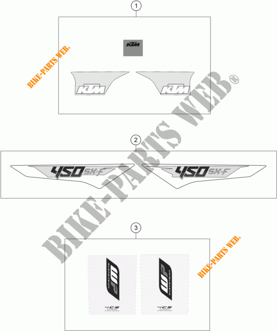 STICKERS for KTM 450 SX-F 2016