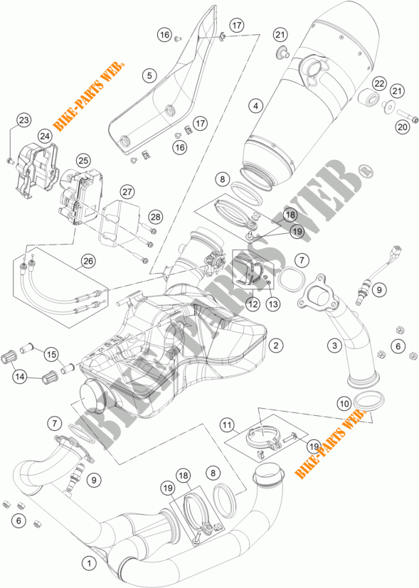 EXHAUST for KTM 1290 SUPER DUKE R WHITE 2018