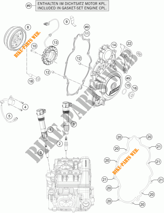 IGNITION SYSTEM for KTM 1290 SUPER DUKE R WHITE 2018