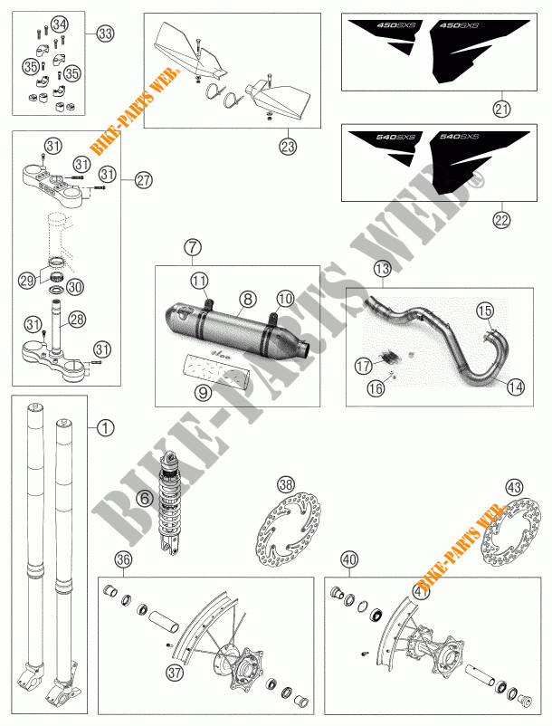 NEW PARTS for KTM 450 SXS RACING 2003