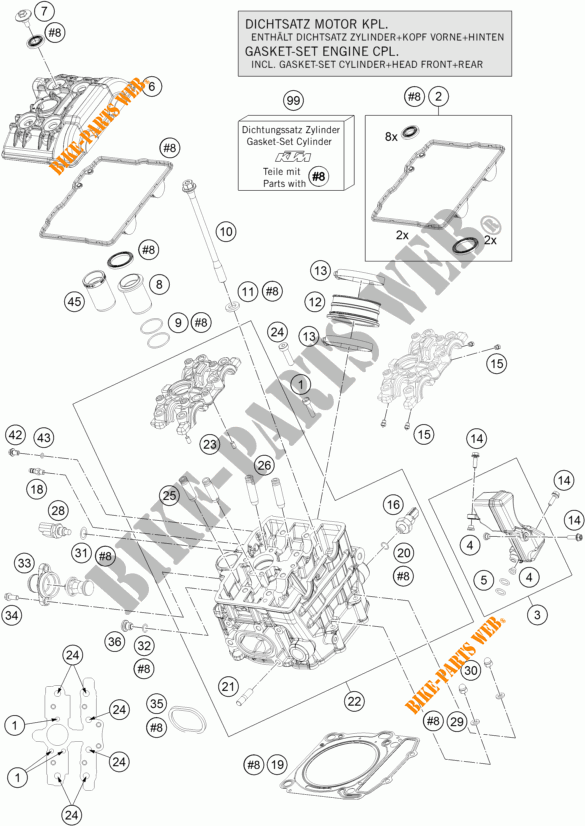 CYLINDER HEAD FRONT for KTM 1290 SUPER DUKE R WHITE 2017