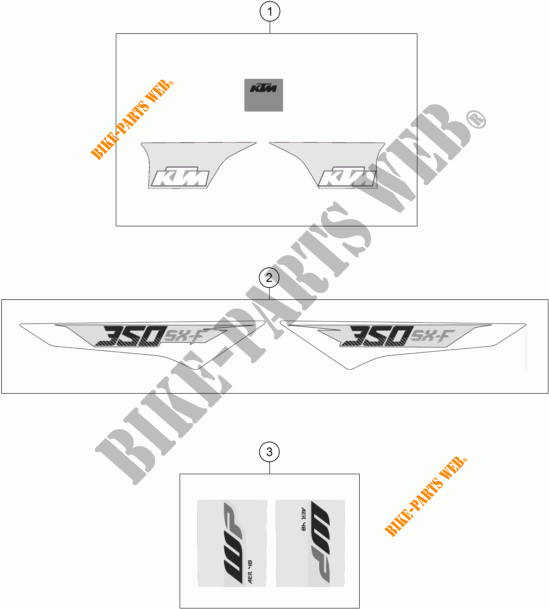 STICKERS for KTM 350 SX-F 2016