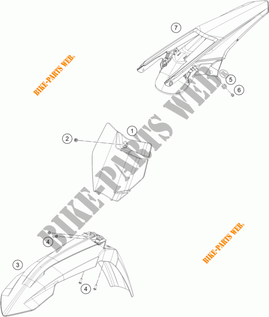PLASTICS for KTM 250 SX 2018