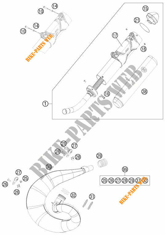 EXHAUST for KTM 250 SX 2015