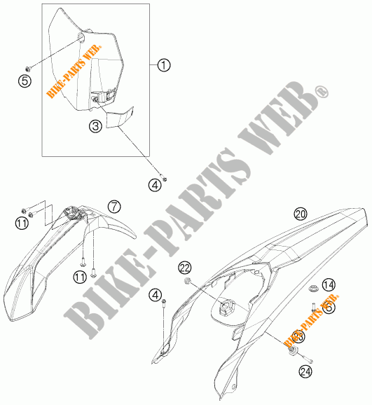 PLASTICS for KTM 250 SX 2015