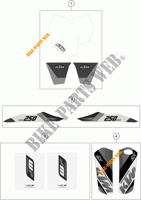 STICKERS for KTM 250 SX 2015