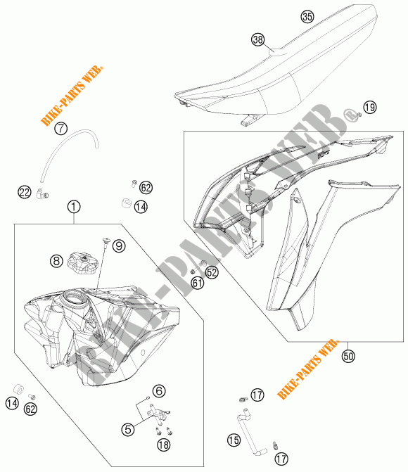 TANK / SEAT for KTM 250 SX 2015