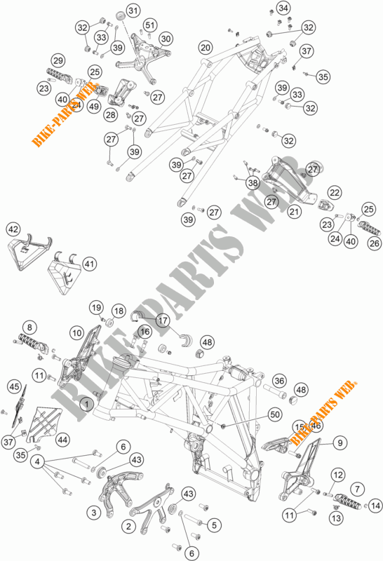 FRAME for KTM 1290 SUPER DUKE R WHITE 2017