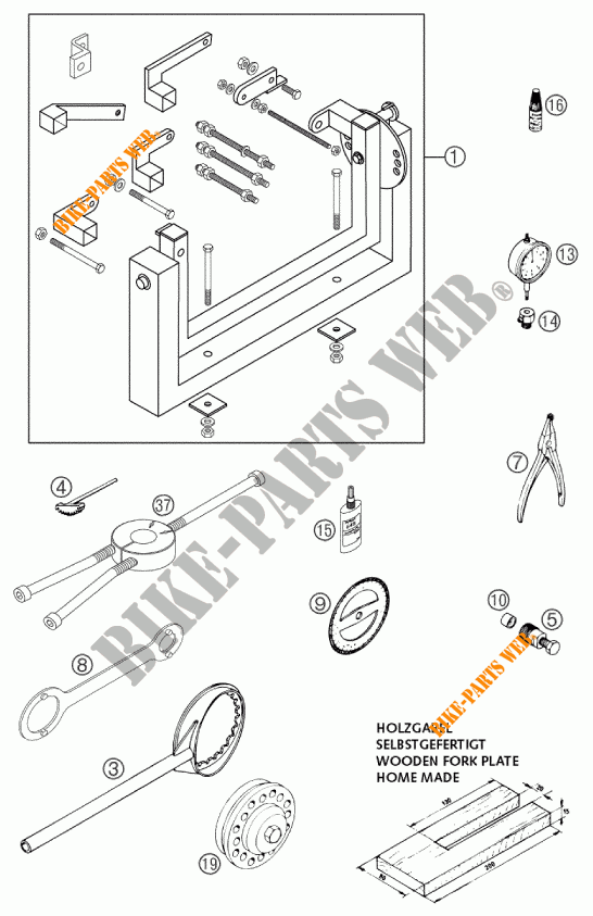 SPECIFIC TOOLS (ENGINE) for KTM 250 SX 2003