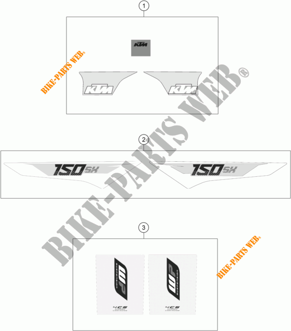 STICKERS for KTM 150 SX 2016