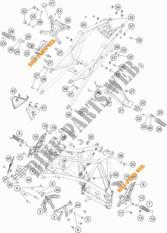 FRAME for KTM 1290 SUPER DUKE R ORANGE ABS 2016