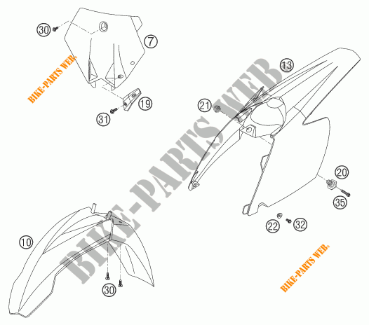 PLASTICS for KTM 85 SX 2004