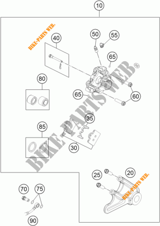 REAR BRAKE CALIPER for KTM 85 SX 19/16 2017