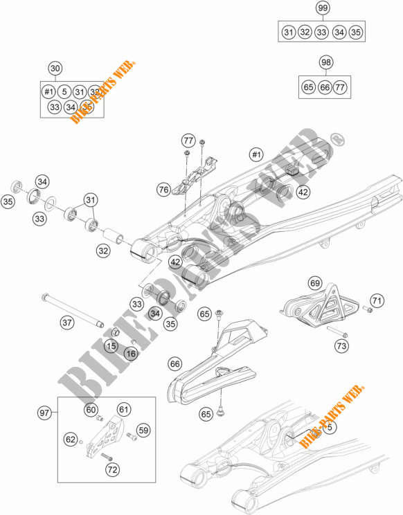 SWINGARM for KTM 85 SX 19/16 2017