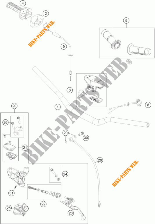 HANDLEBAR / CONTROLS for KTM 85 SX 17/14 2016