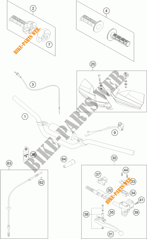 HANDLEBAR / CONTROLS for KTM 65 XC 2009