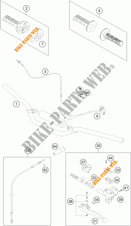 HANDLEBAR / CONTROLS for KTM 65 SX 2010