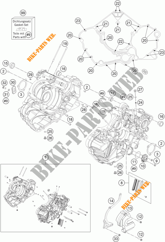 CRANKCASE for KTM 1290 SUPER DUKE R ORANGE ABS 2015