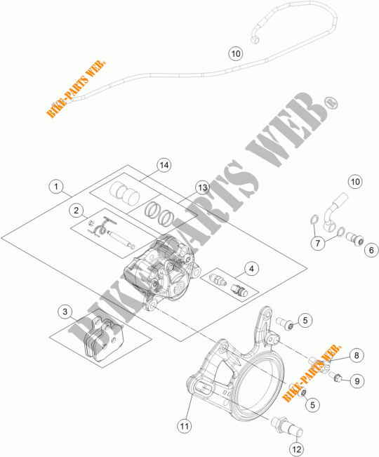 REAR BRAKE CALIPER for KTM 1290 SUPER DUKE R ORANGE ABS 2015