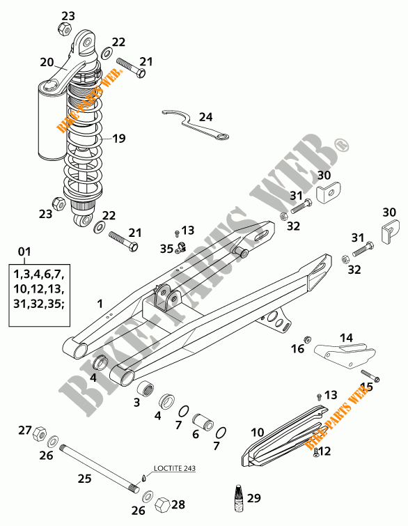 SWINGARM for KTM 65 SX 2001