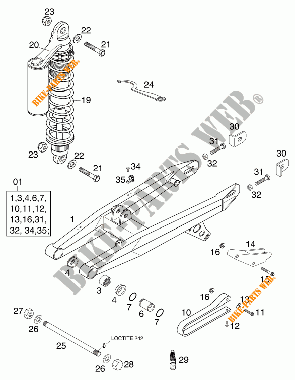 SWINGARM for KTM 65 SX 2000