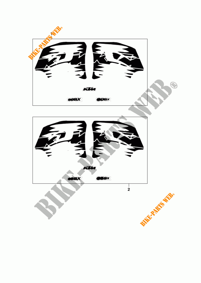 STICKERS for KTM 60 SX 1998