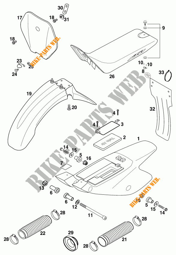 PLASTICS for KTM 50 SX SENIOR 2000