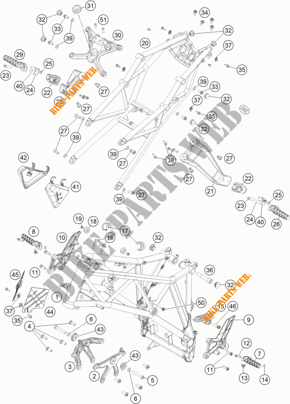 FRAME for KTM 1290 SUPER DUKE R ORANGE ABS 2015