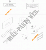 TOOL KIT / MANUALS / OPTIONS for KTM 1290 SUPER DUKE R ORANGE ABS 2015