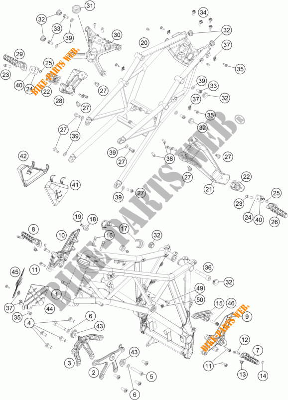FRAME for KTM 1290 SUPER DUKE R ORANGE ABS 2014