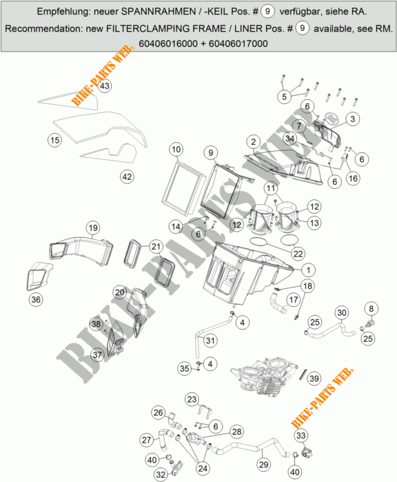AIR FILTER for KTM 1290 SUPER DUKE R ORANGE ABS 2014
