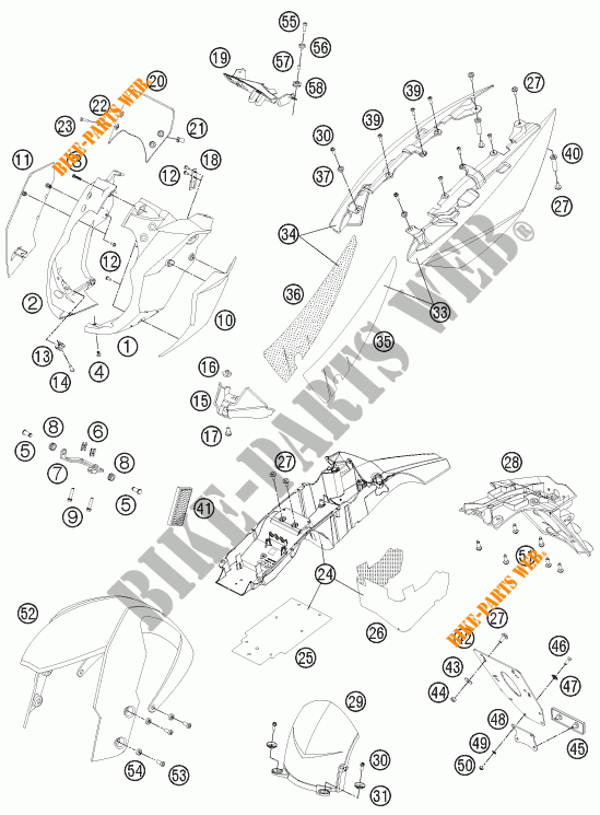 PLASTICS for KTM 990 SUPER DUKE R 2012