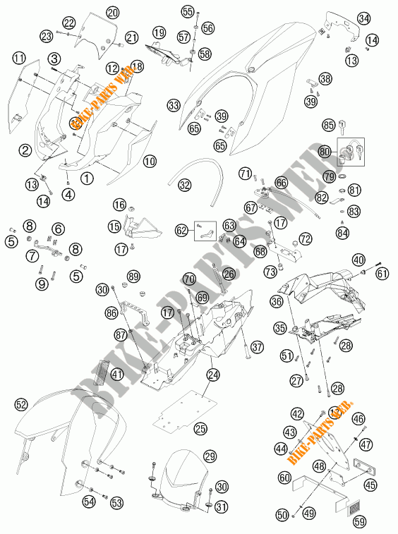 PLASTICS for KTM 990 SUPER DUKE R 2011