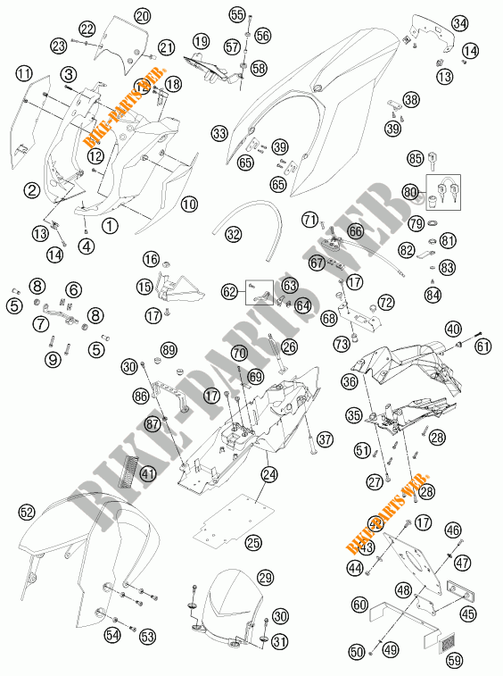PLASTICS for KTM 990 SUPER DUKE R 2011