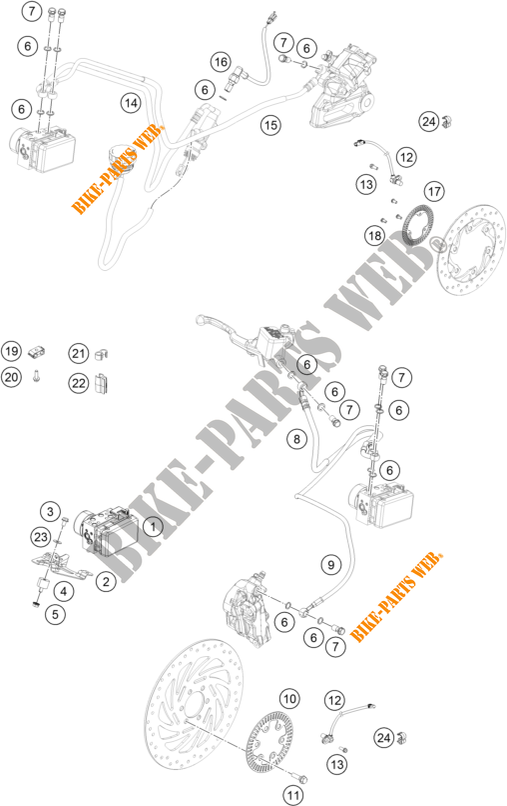 BRAKE ANTIBLOCK SYSTEM ABS for KTM RC 390 WHITE 2020