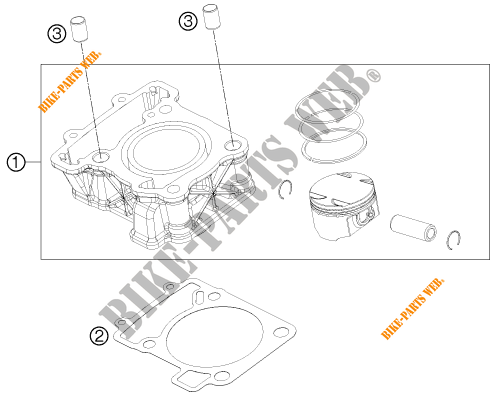 CYLINDER for KTM RC 200 WHITE NO ABS 2019