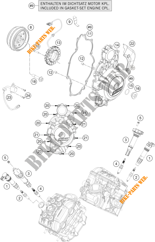 IGNITION SYSTEM for KTM 1290 SUPER DUKE R ORANGE 2020