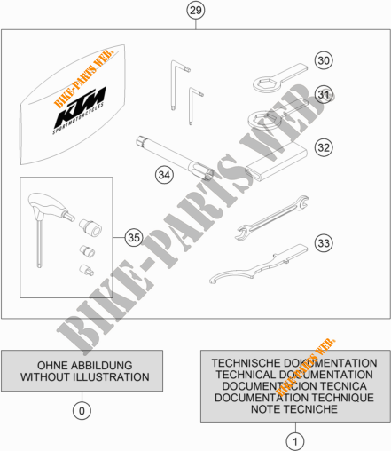 TOOL KIT / MANUALS / OPTIONS for KTM 790 DUKE ORANGE 2020