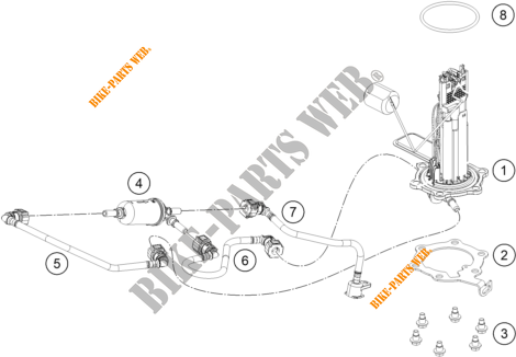 FUEL PUMP for KTM 390 DUKE ORANGE - CKD 2020