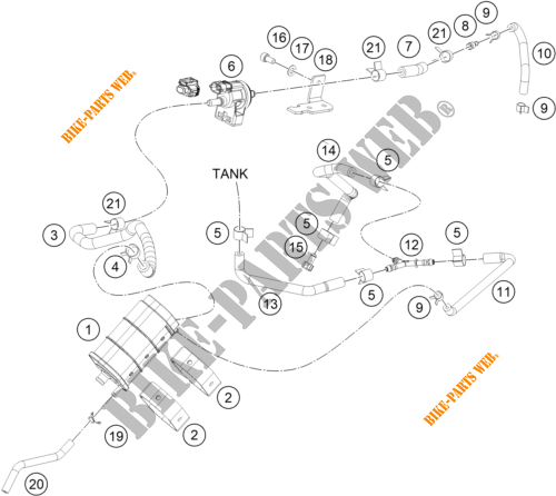 EVAPORATIVE CANISTER for KTM 390 DUKE WHITE - B.D. 2020