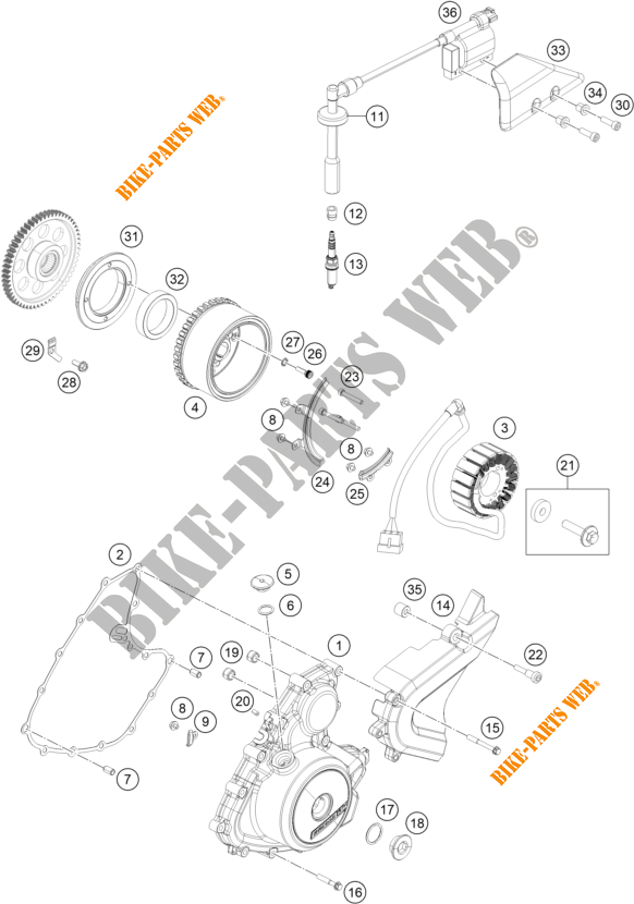 IGNITION SYSTEM for KTM 390 DUKE WHITE - B.D. 2019