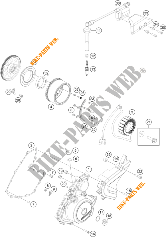 IGNITION SYSTEM for KTM 390 DUKE ORANGE - B.D. 2019