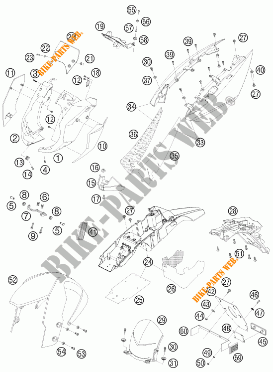 PLASTICS for KTM 990 SUPER DUKE ORANGE 2010