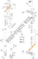 FRONT FORK / TRIPLE CLAMP for KTM 125 DUKE WHITE B.D. 2017