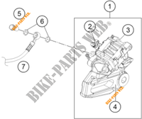 REAR BRAKE CALIPER for KTM 125 DUKE WHITE B.D. 2017