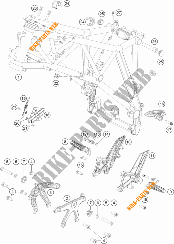 FRAME for KTM 1290 SUPER DUKE GT ORANGE 2018