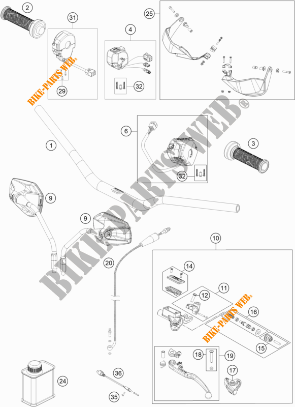 HANDLEBAR / CONTROLS for KTM 1290 SUPER ADVENTURE R 2020