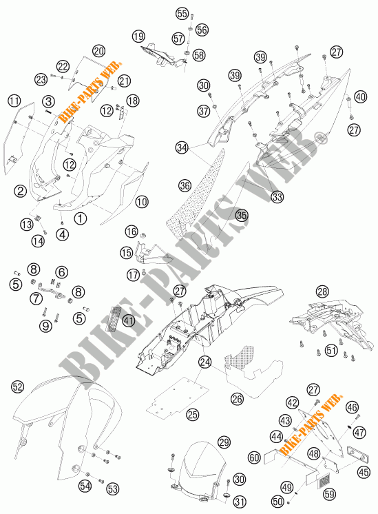 PLASTICS for KTM 990 SUPER DUKE WHITE 2009