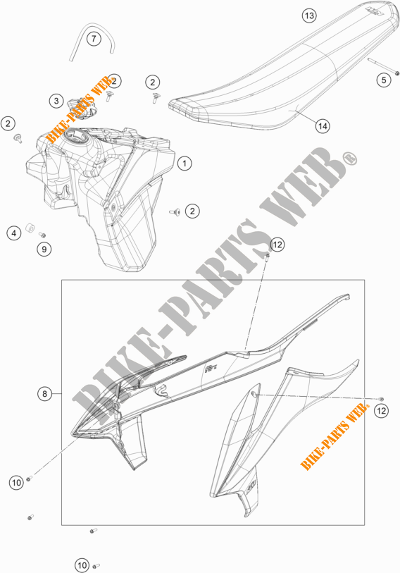 TANK / SEAT for KTM 300 EXC TPI 2020